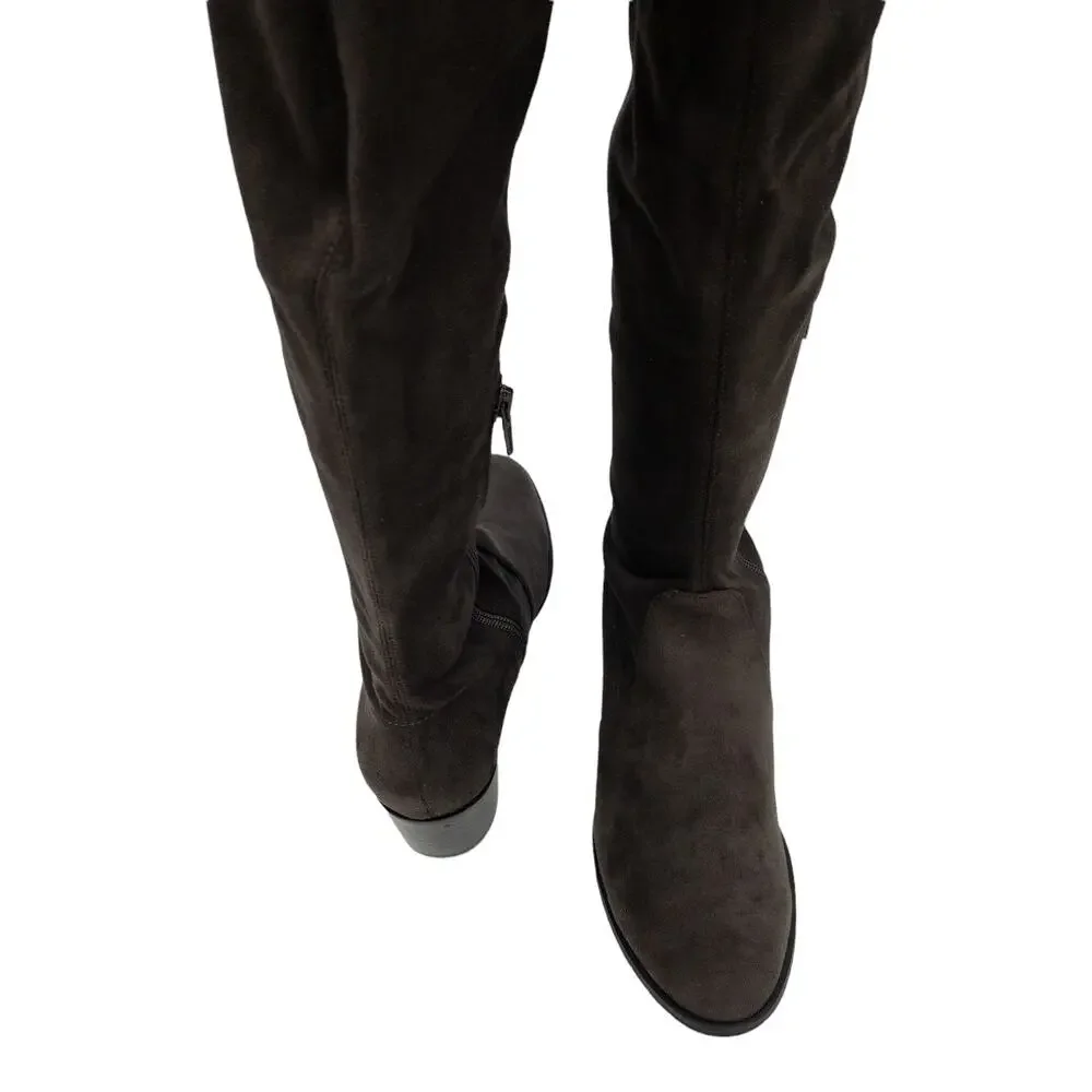 Kenneth Cole New York  Adelynn Over The Knee Boots 8.5 Women's Asphalt Brown